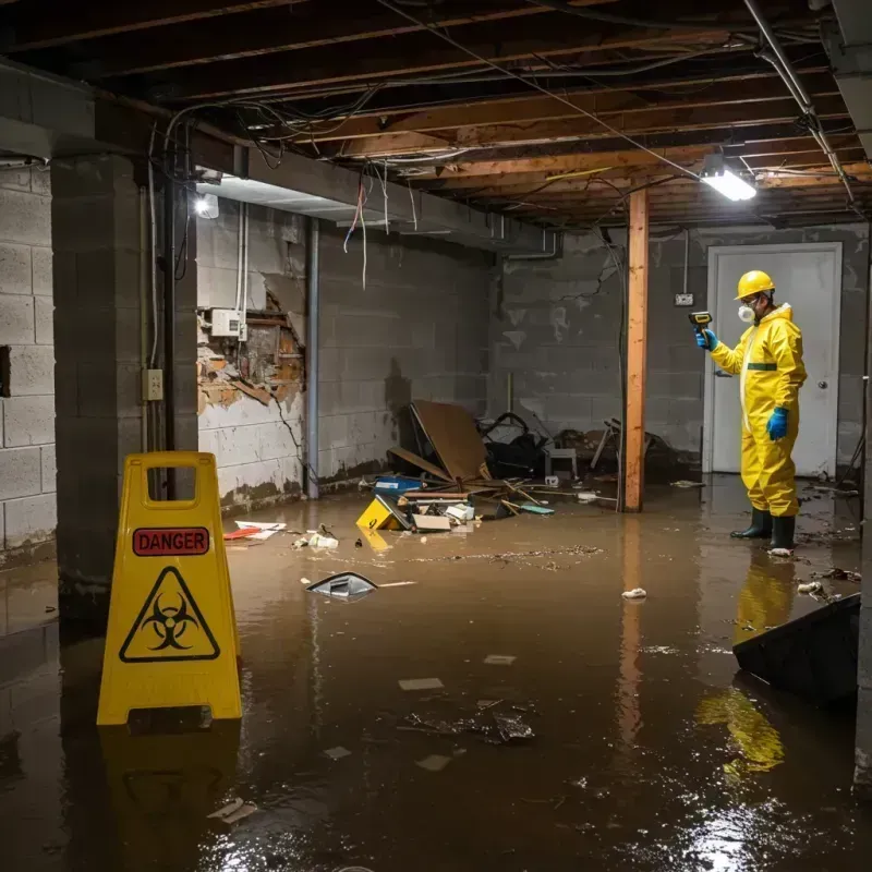 Flooded Basement Electrical Hazard in Adams County, IN Property